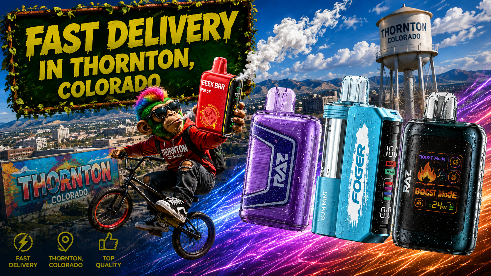 vape juice delivery in Thornton, CO WATERMELON ICE FUNKY REPUBLIC Strain:Purple Octane - INDICA Juicy Bar American Coffee